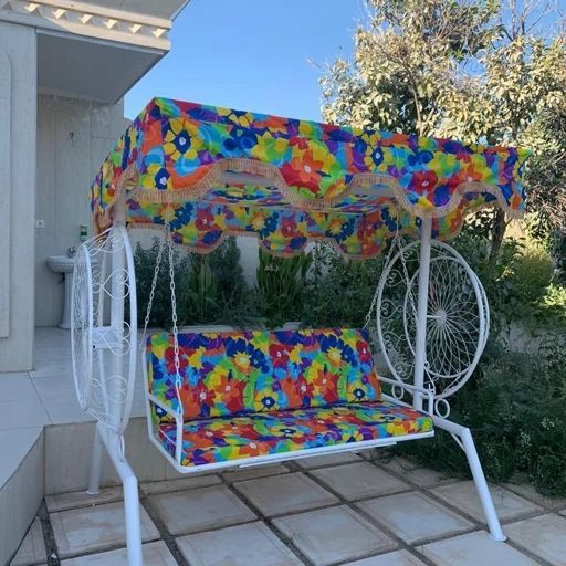 تاب باغی 3نفره مدل گلبرگ رنگ کوره ای قطر فلز ۶