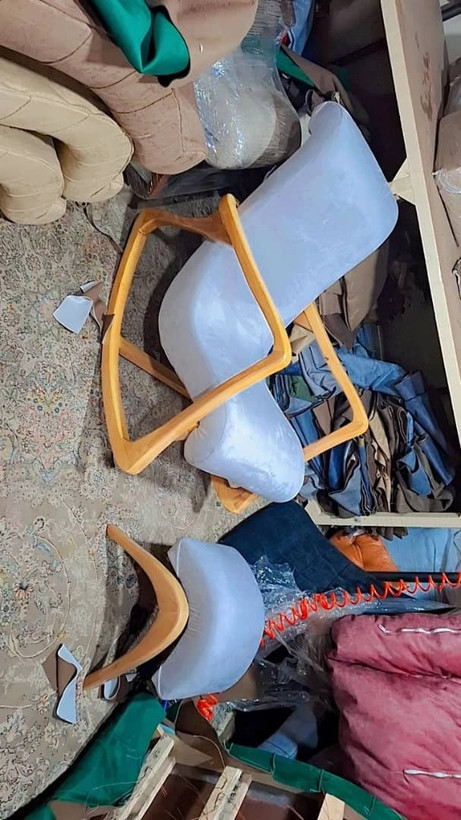 صندلی راک مدل فانتزی با بهترین متریال چوب و پارچه همراه با پاف