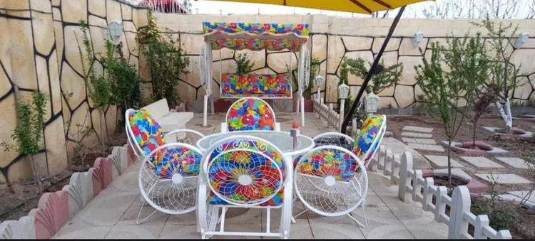 میز و صندلی باغی ست ۶نفره مدل گلبرگ رنگ کوره ای بدون هیچگونه زنگ زدگی