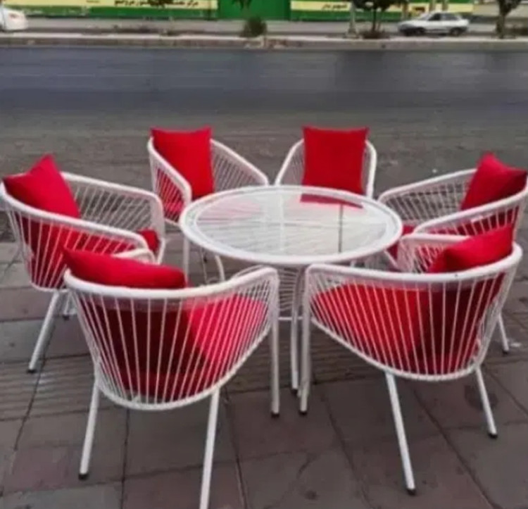 میزو صندلی باغی ست ۶نفره مدل نارسیس رنگ کوره ای بدون هیچگونه زنگزدگی