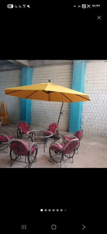 میزو صندلی باغی ۶نفره مدل گلبرگ بارنگ کوره ای بدون زنگ زدگی