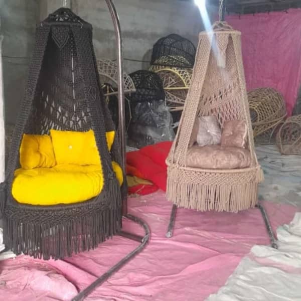 تاب ریلکسی دونفره مدل مکرومه عربی با کنف خارجی تمحل وزن بالای ۲۸۰کیلو