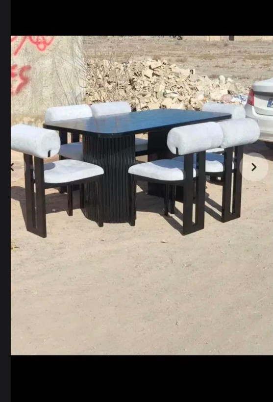 میز و صندلی نهار خوری ست۸نفره مدل تی باچوب با کیفیت و پارچه نانو و قابل شستشو