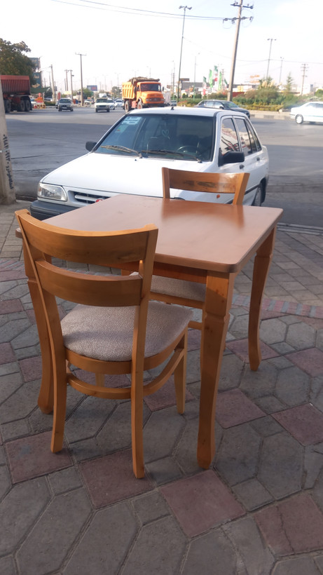 میزو صندلی نهارخوری ست۸نفره مدل دوتیرک لهستانی باچوب باکیفیت. و پارچه نانو و قابل شستشو