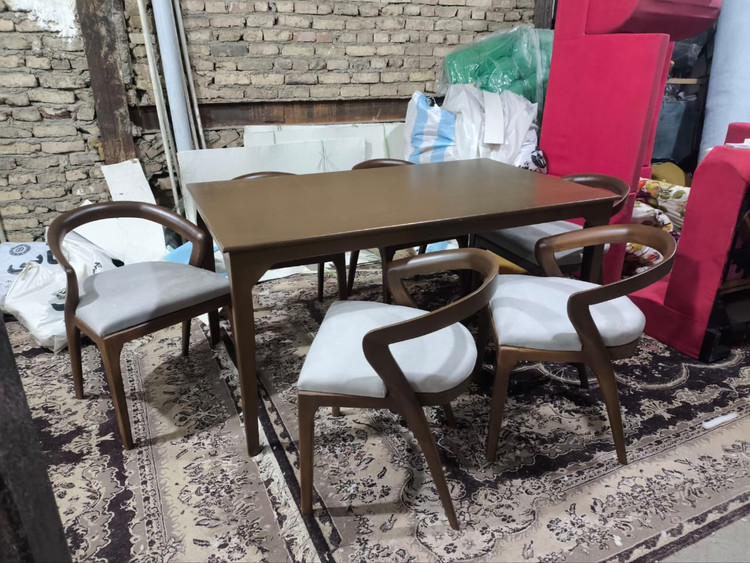 میزو صندلی نهارخوری ست۴نفره مدل رونیز جدید با چوب باکیفیت و پارچه نانو قابل شستشو