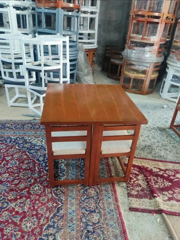 میزو صندلی نهارخوری ست۴نفره مدل کمجا با چوب باکیفیت و پارچه نانو وقابل شستشو