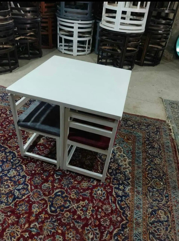 میزو صندلی نهارخوری ست۴نفره مدل کمجا با چوب باکیفیت و پارچه نانو وقابل شستشو