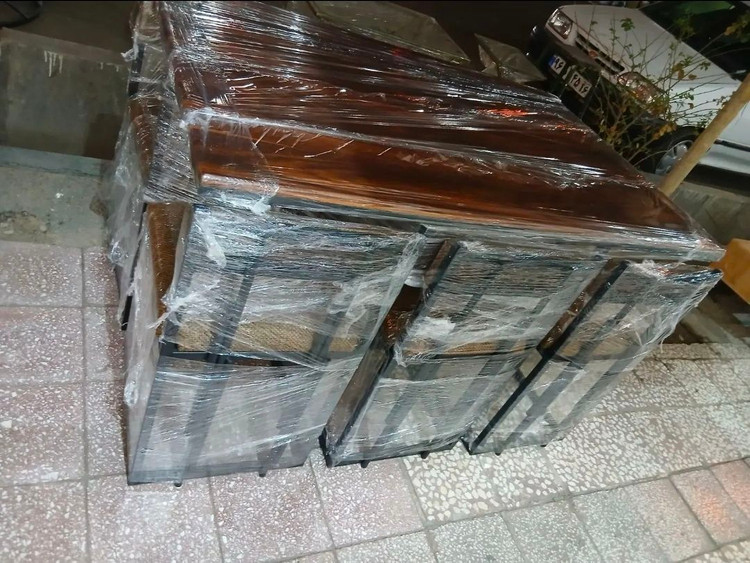 میزو صندلی نهارخوری ست ۴نفره مدل کمجا فلزی با پارچه نانو و قابل شستشو