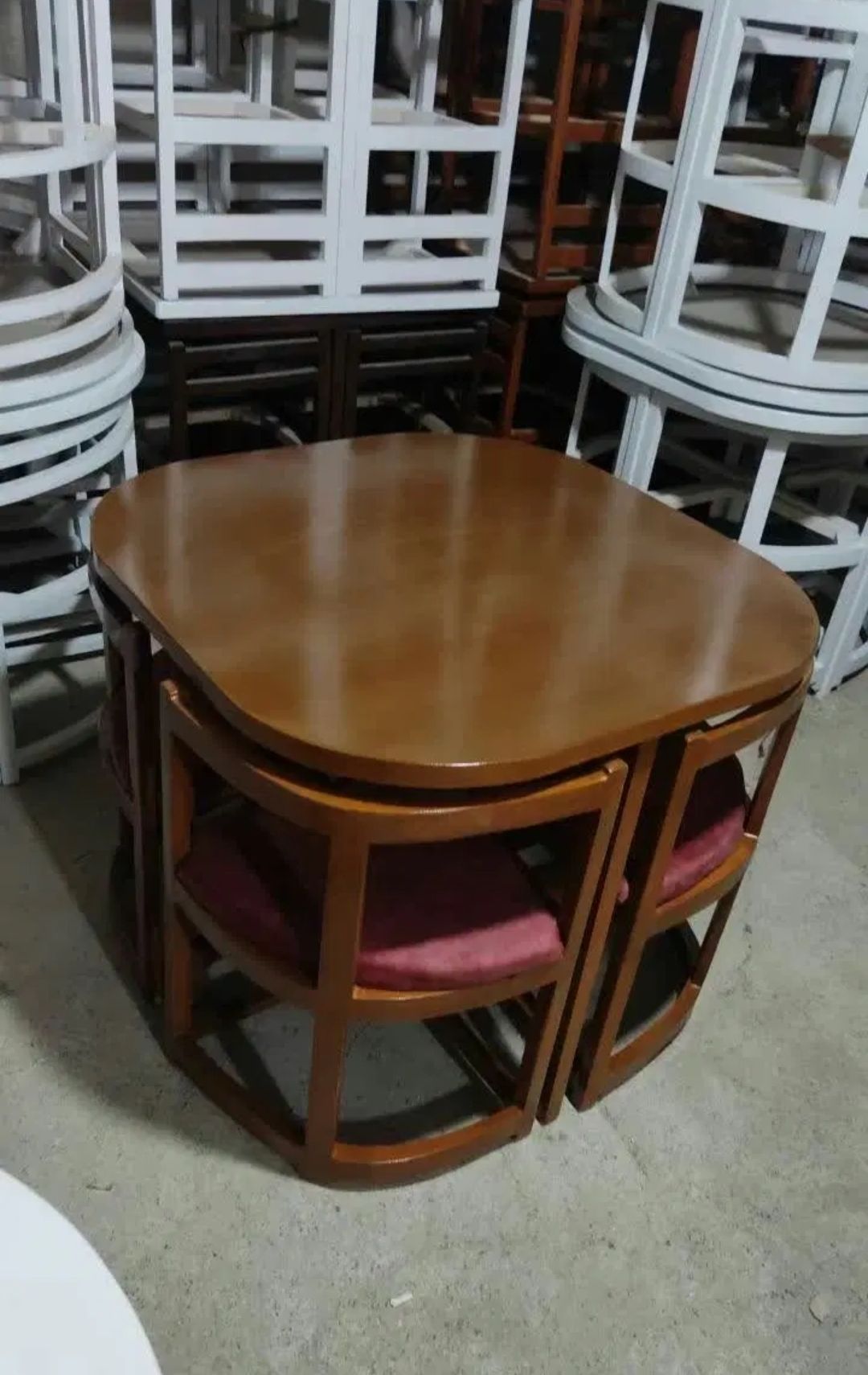 میزو صندلی نهارخوری ست۴نفره مدل کمجا باچوب باکیفیت و پارچه نانو وقابل شستشو