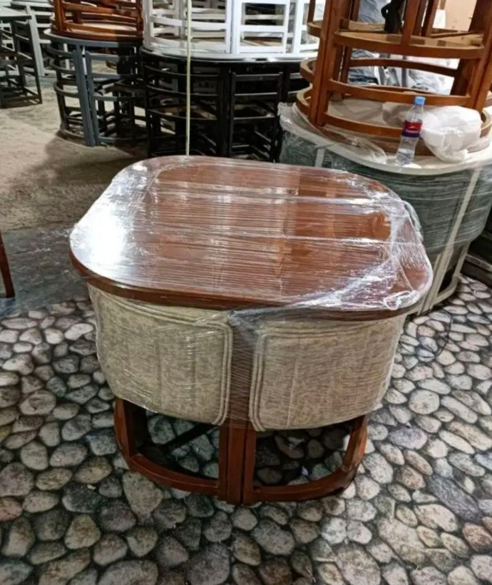 میزو صندلی نهارخوری ست۴نفره مدل کمجا باچوب باکیفیت و پارچه نانو وقابل شستشو