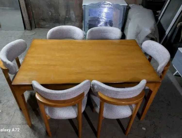 میزو صندلی نهارخوری ست۸نفره مدل نوبل با چوب باکیفیت و پارچه نانو و قابل شستشو
